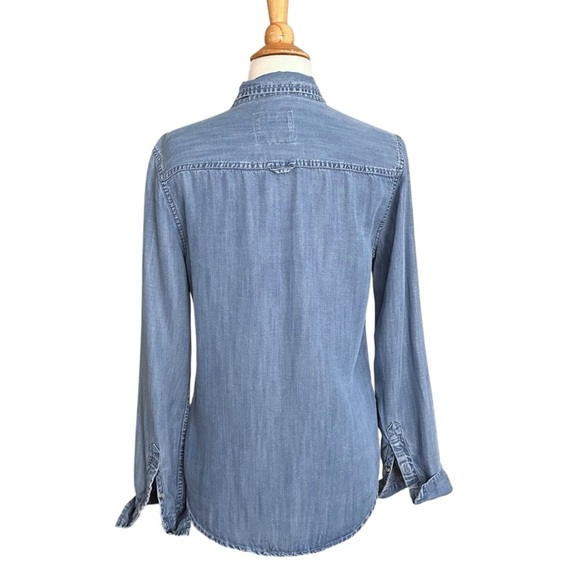 ABERCROMBIE & FITCH Blue Chambray Long Sleeve Button Down Shirt Classic Casual S - Picture 6 of 13